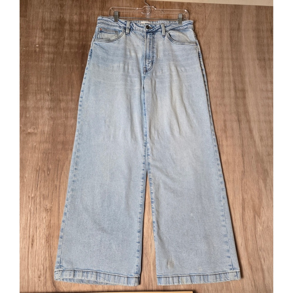 Hudson Whip Smart Wide Leg High Rise Light Wash Denim Jeans Size 30 Skate